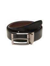 Load image into Gallery viewer, Teakwood Men's Premium Genuine Leather 2-in-1 Reversible Belt | Black & Brown Natural Grain Leather Finish |Nickle Black Classic Curved Pin Buckle | Adjustable 35 mm Dress Belt for Formal, Casual, Office & Business Wear