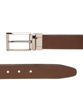 Load image into Gallery viewer, Teakwood Men's Premium Genuine Leather 2-in-1 Reversible Belt | Black & Brown Natural Grain Leather Finish |Nickle Black Classic Curved Pin Buckle | Adjustable 35 mm Dress Belt for Formal, Casual, Office & Business Wear