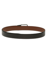 Load image into Gallery viewer, Teakwood Men's Premium Genuine Leather 2-in-1 Reversible Belt | Black & Brown Crosshatch Textured Finish | Matte Black Radius Pin Buckle | Adjustable 35 mm Dress Belt for Formal, Casual, Office & Business Wear