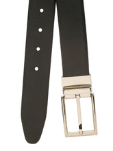 Load image into Gallery viewer, Teakwood Men's Premium Genuine Leather 2-in-1 Reversible Belt | Black & Brown Fine Leather Finish |Nickle Black Rounded Rectangular Pin Buckle | Adjustable 35 mm Dress Belt for Formal, Casual, Office & Business Wear