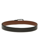 Load image into Gallery viewer, Teakwood Men's Premium Genuine Leather 2-in-1 Reversible Belt | Black & Brown Crosshatch Textured Finish | Matte Black Contour Pin Buckle | Adjustable 35 mm Dress Belt for Formal, Casual, Office & Business Wear