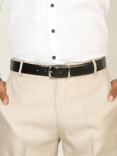 Load image into Gallery viewer, Teakwood Men's Premium Genuine Leather 2-in-1 Reversible Belt | Black & Brown Crosshatch Textured Finish | Silver Classic Curved Pin Buckle | Adjustable 35 mm Dress Belt for Formal, Casual, Office & Business Wear