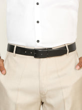 Load image into Gallery viewer, Teakwood Men's Premium Genuine Leather 2-in-1 Reversible Belt | Black & Brown Crosshatch Textured Finish | Matte Black Vector Pin Buckle | Adjustable 35 mm Dress Belt for Formal, Casual, Office & Business Wear