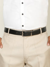 Load image into Gallery viewer, Teakwood Men's Premium Genuine Leather 2-in-1 Reversible Belt | Black & Brown Natural Grain Leather Finish | Nickel Black Classic Edge Pin Buckle | Adjustable 35 mm Dress Belt for Formal, Casual, Office & Business Wear