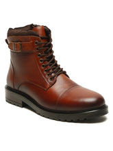 Load image into Gallery viewer, Men’s Leather Dual-Side Combat Boots with Buckle and Zipper