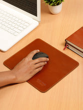 Load image into Gallery viewer, Teakwood Leathers Genuine Leather Mouse Pad for Office & Home | Non-Slip Base | Smooth Surface for Optical & Laser Mice | Tan | 10 x 8 Inches