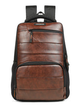 Load image into Gallery viewer, Teakwood Leathers Unisex 35L Laptop Backpack | Premium Vegan Leather | Fits Up to 18 Inch Laptop | Trolley Sleeve, 2 Main Compartments, 2 Front Zip Pockets & Dual Bottle Holders | Travel, Office & Business Backpack, Brown