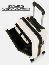 Load image into Gallery viewer, Teakwood Smart Cabin Trolley Suitcase with Front Laptop Compartment, TSA Lock, 360° Silent Dual Spinner Wheels, Scratch-Resistant & Water-Resistant Hard Shell Luggage for Business & Leisure Travel