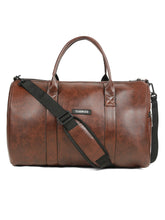 Load image into Gallery viewer, Teakwood Leathers Unisex 50L Vegan Leather Duffle Bag | Large Travel Bag | Detachable Shoulder Strap | Spacious Main Compartment & Side Zip Pocket | Weekend, Gym & Business Travel Bag, Brown