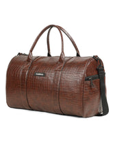 Load image into Gallery viewer, Teakwood Leathers Unisex Vegan Leather Travel Duffel Bag | 50L Large Capacity | Croco Textured Weekender Bag | Dual Carry Handles & Detachable Shoulder Strap | Overnight, Gym & Business Travel Bag