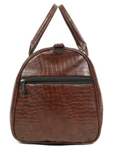 Load image into Gallery viewer, Teakwood Leathers Unisex Vegan Leather Travel Duffel Bag | 50L Large Capacity | Croco Textured Weekender Bag | Dual Carry Handles & Detachable Shoulder Strap | Overnight, Gym & Business Travel Bag