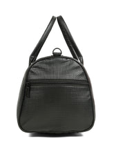 Load image into Gallery viewer, Teakwood Leathers Unisex Vegan Leather Duffel Bag | 50L Large Capacity Travel & Weekender Bag | Geometric Embossed Texture | Adjustable Shoulder Strap | Gym, Travel & Business Bag | Black