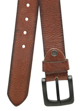 Load image into Gallery viewer, Men’s Genuine Leather Belt, Pebble Grain Texture, Pin Buckle, Rugged Casual Wear