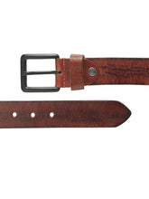 Load image into Gallery viewer, Men’s Genuine Leather Belt, Pebble Grain Texture, Pin Buckle, Rugged Casual Wear