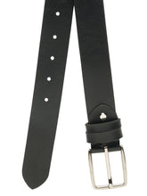 Load image into Gallery viewer, Men’s Genuine Leather Belt, Pebble Grain Texture, Pin Buckle, Rugged Casual Wear, Black
