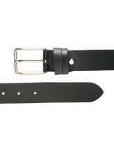 Load image into Gallery viewer, Men’s Genuine Leather Belt, Pebble Grain Texture, Pin Buckle, Rugged Casual Wear, Black