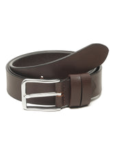 Load image into Gallery viewer, Men’s Genuine Leather Belt, Pebble Grain Texture, Pin Buckle, Rugged Casual Wear, Black