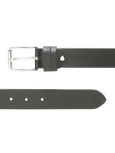 Load image into Gallery viewer, Men’s Genuine Leather Belt, Pebble Grain Texture, Pin Buckle, Rugged Casual Wear, Black