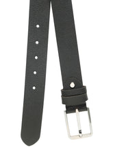 Load image into Gallery viewer, Men’s Genuine Leather Belt, Pebble Grain Texture, Pin Buckle, Rugged Casual Wear, Black