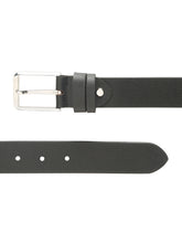Load image into Gallery viewer, Men’s Genuine Leather Belt, Pebble Grain Texture, Pin Buckle, Rugged Casual Wear, Black