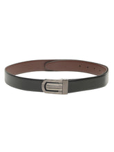 Load image into Gallery viewer, Men Black & Brown Solid Reversible Leather Belt