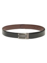 Load image into Gallery viewer, Men Black & Brown Solid Reversible Leather Belt