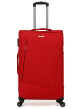 Load image into Gallery viewer, Unisex Red Solid Soft Sided Cabin Size Trolley Bag