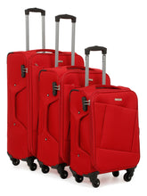 Load image into Gallery viewer, Unisex Red Solid Soft Sided Cabin Size Trolley Bag