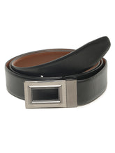 Load image into Gallery viewer, Men Black & Brown Solid Reversible Leather Belt