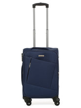 Load image into Gallery viewer, Unisex Blue Solid Soft Sided Cabin Size Trolley Bag