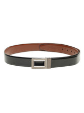 Load image into Gallery viewer, Men Black & Brown Solid Reversible Leather Belt