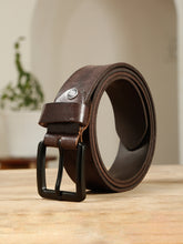 Load image into Gallery viewer, Men’s Genuine Leather Belt, Pebble Grain Texture, Pin Buckle, Rugged Casual Wear