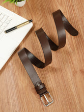 Load image into Gallery viewer, Men’s Genuine Leather Belt, Pebble Grain Texture, Pin Buckle, Rugged Casual Wear, Black