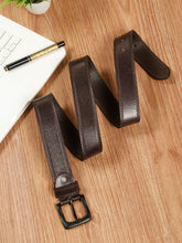Load image into Gallery viewer, Men’s Genuine Leather Belt, Pebble Grain Texture, Pin Buckle, Rugged Casual Wear