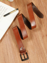 Load image into Gallery viewer, Men’s Genuine Leather Belt, Pebble Grain Texture, Pin Buckle, Rugged Casual Wear