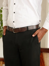 Load image into Gallery viewer, Men’s Genuine Leather Belt, Pebble Grain Texture, Pin Buckle, Rugged Casual Wear, Black
