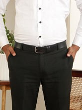 Load image into Gallery viewer, Men’s Genuine Leather Belt, Pebble Grain Texture, Pin Buckle, Rugged Casual Wear, Black