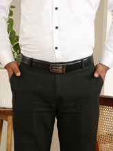 Load image into Gallery viewer, Men Black & Brown Solid Reversible Leather Belt