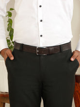 Load image into Gallery viewer, Men’s Genuine Leather Belt, Pebble Grain Texture, Pin Buckle, Rugged Casual Wear, Black