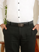Load image into Gallery viewer, Men Black & Brown Solid Reversible Leather Belt