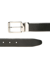 Load image into Gallery viewer, Teakwood Men's Premium Genuine Leather 2-in-1 Reversible Belt | Black & Brown Pebble Grain Leather Finish | Silver Soft Rectangular Pin Buckle | Adjustable 35 mm Dress Belt for Formal, Casual, Office & Business Wear