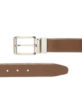 Load image into Gallery viewer, Teakwood Men's Premium Genuine Leather 2-in-1 Reversible Belt | Black & Brown Pebble Grain Leather Finish | Silver Soft Rectangular Pin Buckle | Adjustable 35 mm Dress Belt for Formal, Casual, Office & Business Wear