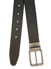 Load image into Gallery viewer, Teakwood Men's Premium Genuine Leather 2-in-1 Reversible Belt | Black & Brown Pebble Grain Leather Finish | Brushed Gunmetal Rectangular Buckle | Adjustable 35 mm Dress Belt for Formal, Casual, Office & Business Wear
