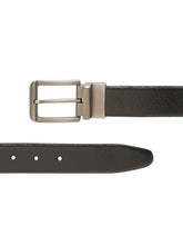 Load image into Gallery viewer, Teakwood Men's Premium Genuine Leather 2-in-1 Reversible Belt | Black & Brown Pebble Grain Leather Finish | Brushed Gunmetal Rectangular Buckle | Adjustable 35 mm Dress Belt for Formal, Casual, Office & Business Wear