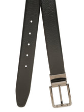 Load image into Gallery viewer, Teakwood Men's Premium Genuine Leather 2-in-1 Reversible Belt | Black & Brown Pebble Grain Leather Finish | Nickel Black Rounded Rectangle Pin Buckle | Adjustable 35 mm Dress Belt for Formal, Casual, Office & Business Wear