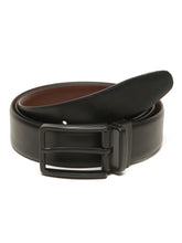 Load image into Gallery viewer, Teakwood Men's Premium Genuine Leather 2-in-1 Reversible Belt | Black & Brown Natural Grain Leather Finish |Matte Black Linear Edge Pin Buckle | Adjustable 35 mm Dress Belt for Formal, Casual, Office & Business Wear