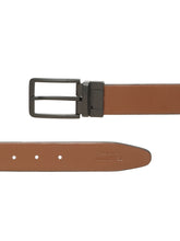 Load image into Gallery viewer, Teakwood Men's Premium Genuine Leather 2-in-1 Reversible Belt | Black & Brown Crosshatch Textured Leather | Matte Black Rectangular Pin Buckle | Adjustable 35 mm Dress Belt for Formal, Casual, Office & Business Wear