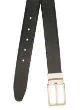 Load image into Gallery viewer, Teakwood Men's Premium Genuine Leather 2-in-1 Reversible Belt | Black & Brown Pebble Grain Leather Finish | Silver Refined Slim Frame Pin Buckle | Adjustable 35 mm Dress Belt for Formal, Casual, Office & Business Wear