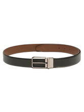 Load image into Gallery viewer, Teakwood Men's Premium Genuine Leather 2-in-1 Reversible Belt | Black & Brown Crosshatch Textured Finish | Nickle Black Radius Pin Buckle | Adjustable 35 mm Dress Belt for Formal, Casual, Office & Business Wear