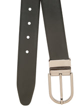 Load image into Gallery viewer, Teakwood Men's Premium Genuine Leather 2-in-1 Reversible Belt | Black & Brown Crosshatch Textured Leather | Nickal Black Rectangular Pin Buckle | Adjustable 35 mm Dress Belt for Formal, Casual, Office & Business Wear